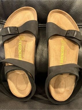 Birkenstock Women’s Black Two-Strap Slide Sandals